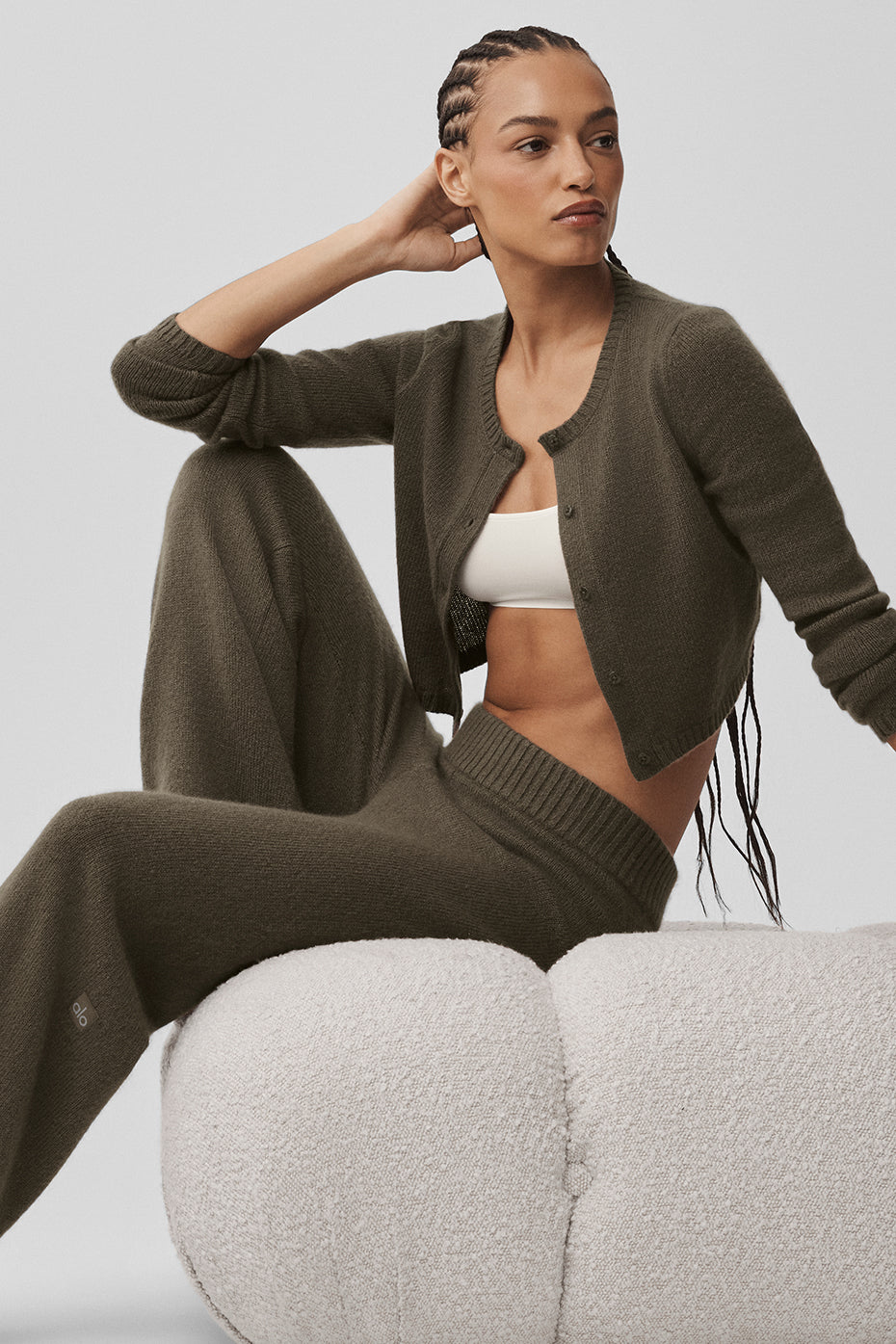 Cardigan court New Class en laine et cachemire - Olivier