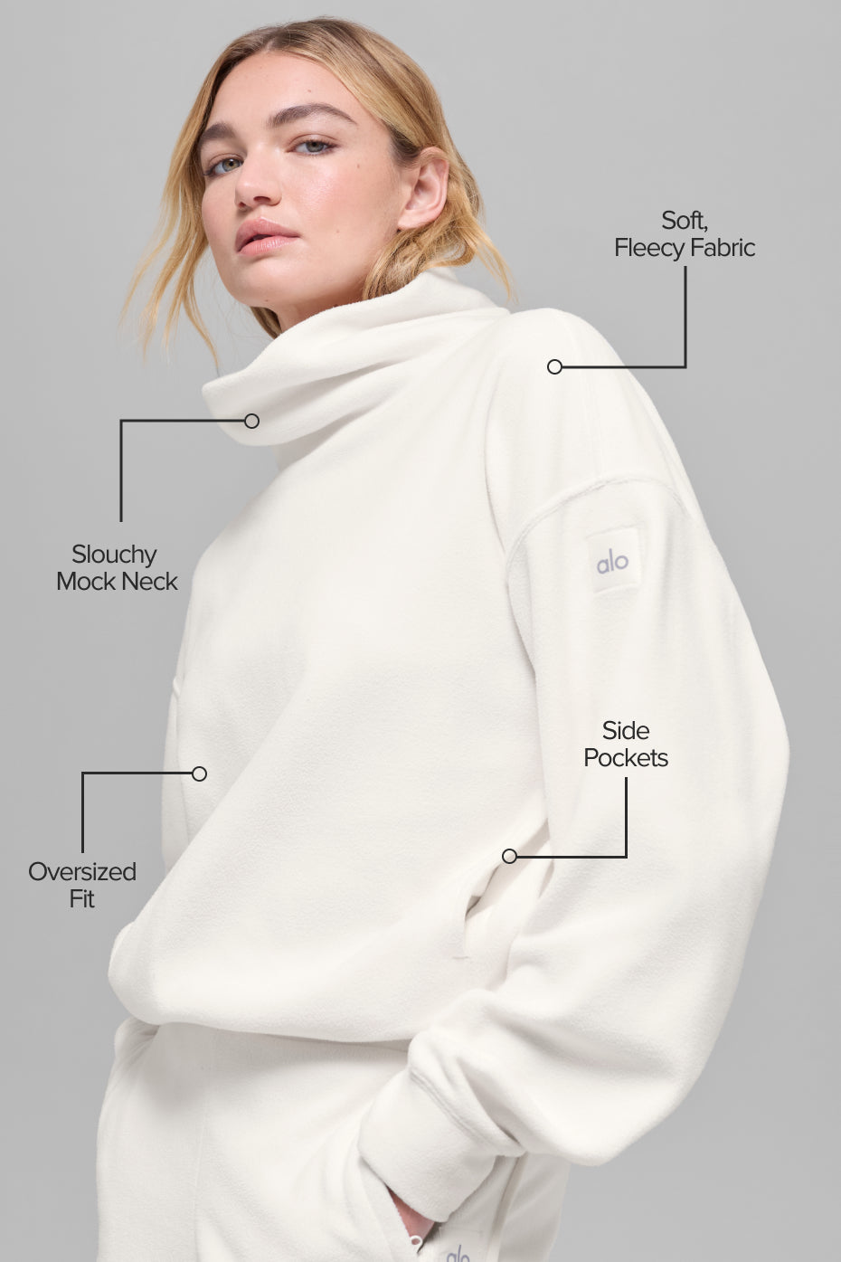Pull Hazy en polaire - Ivoire