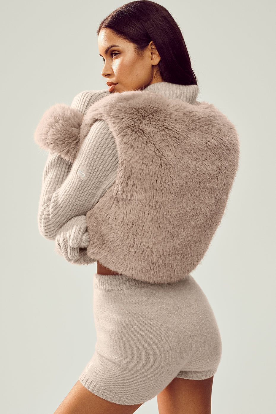 Veste entièrement zippée Northstar en fausse fourrure et cachemire - Avoine chiné