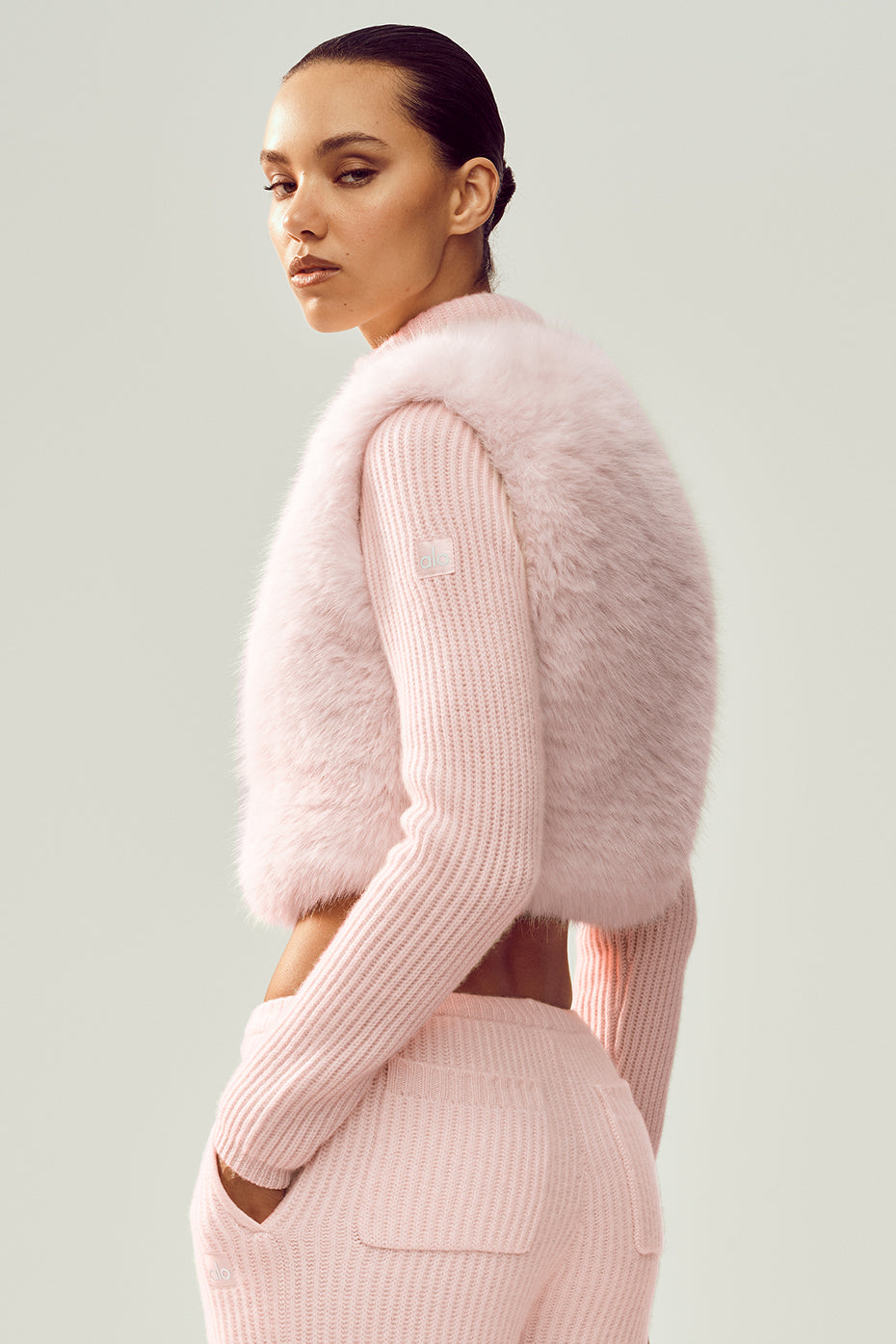 Veste entièrement zippée Northstar en fausse fourrure et cachemire - Rose givré