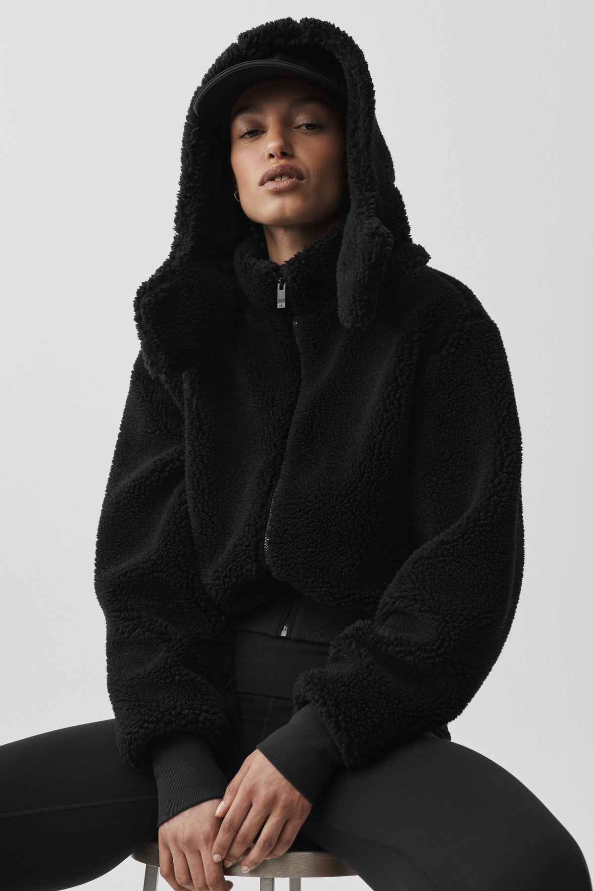 Veste Foxy en polaire sherpa - Noir
