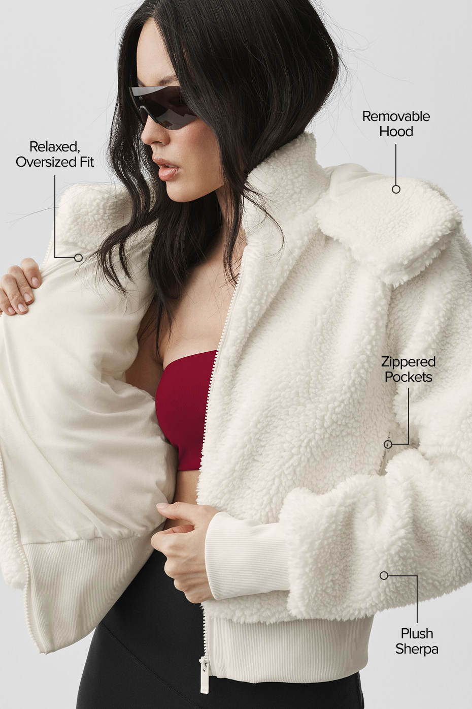 Veste Foxy en polaire sherpa - Ivoire