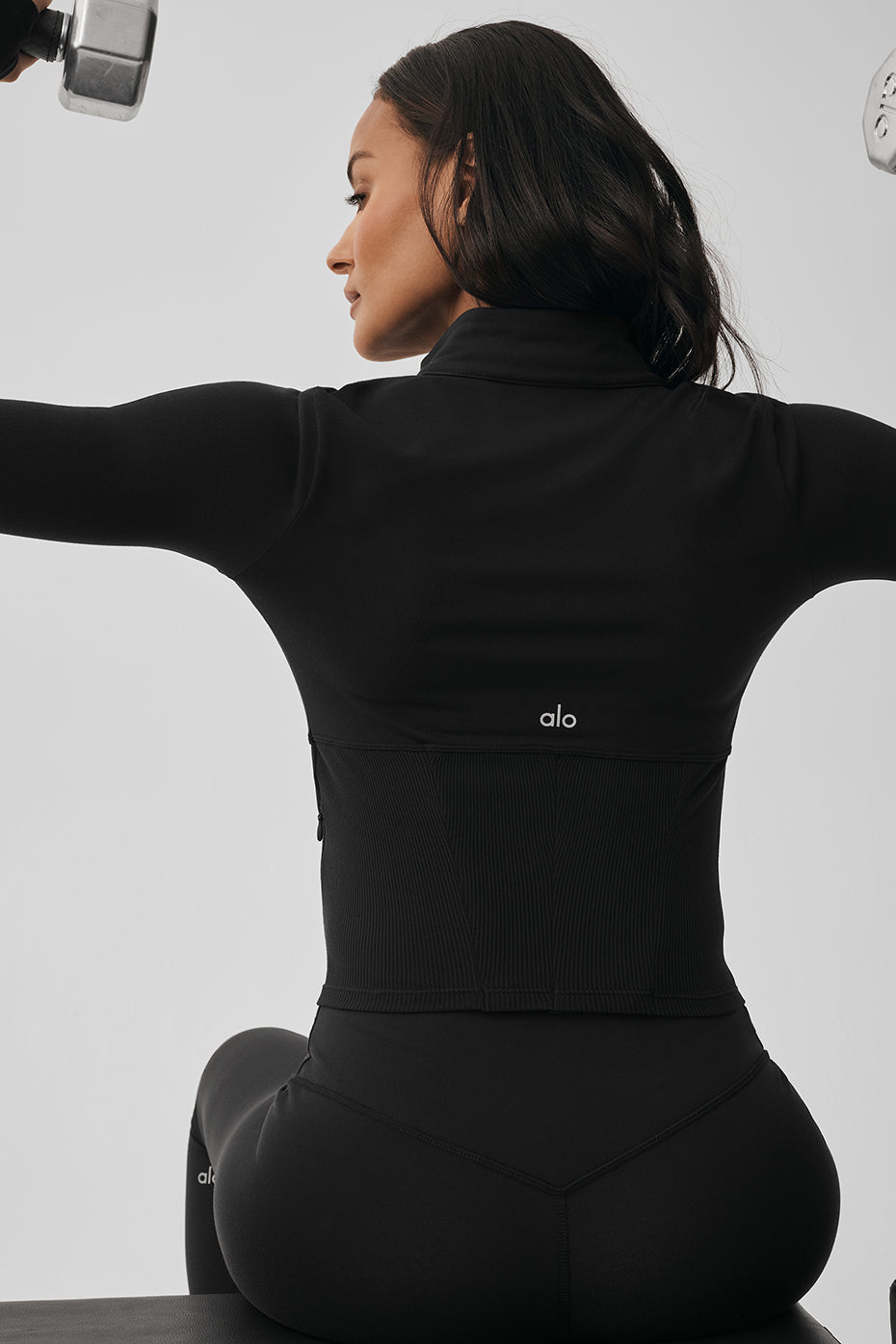Veste corset entièrement zippée Airbrush - Noir