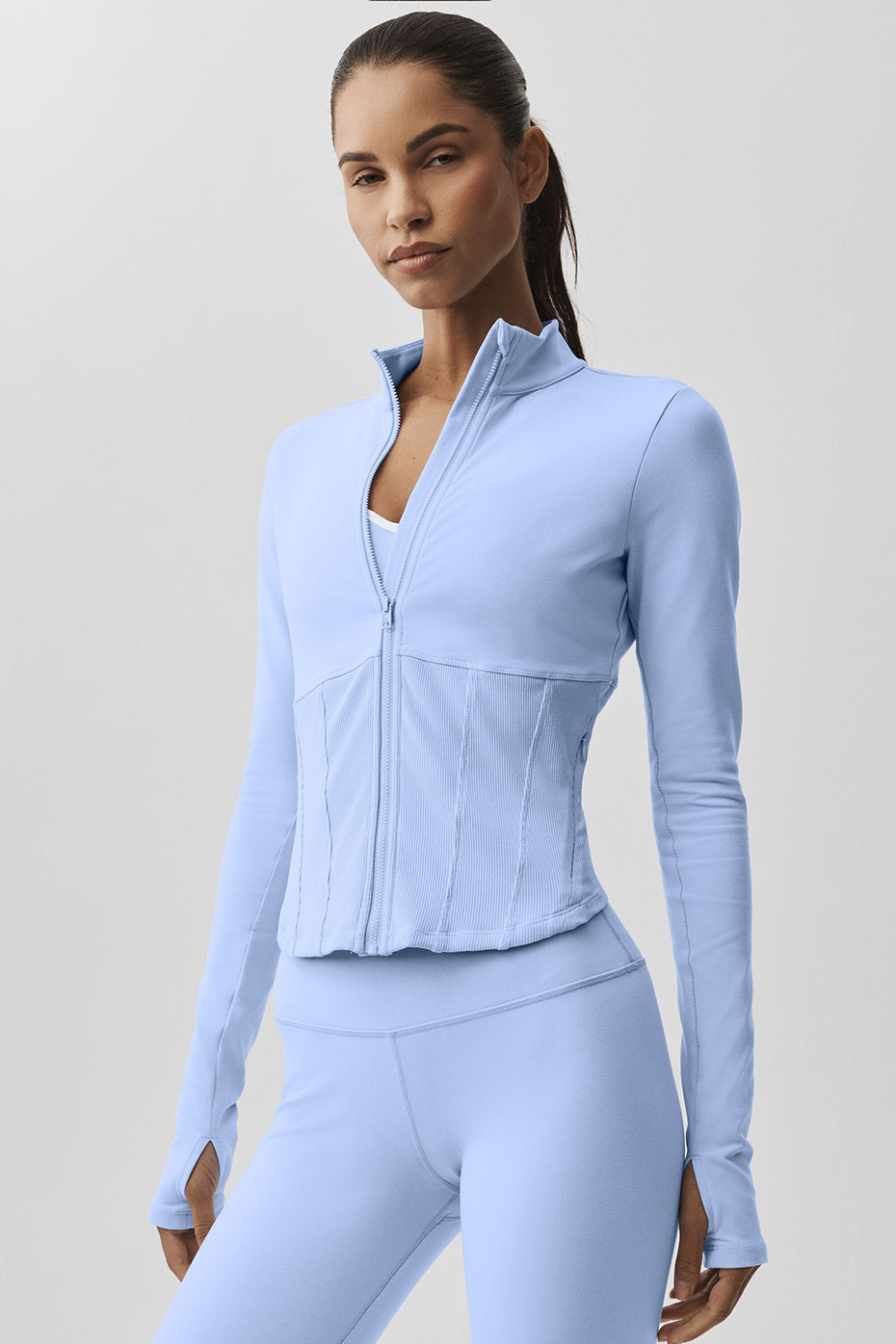 Veste corset entièrement zippée Airbrush - Bleu Provence clair