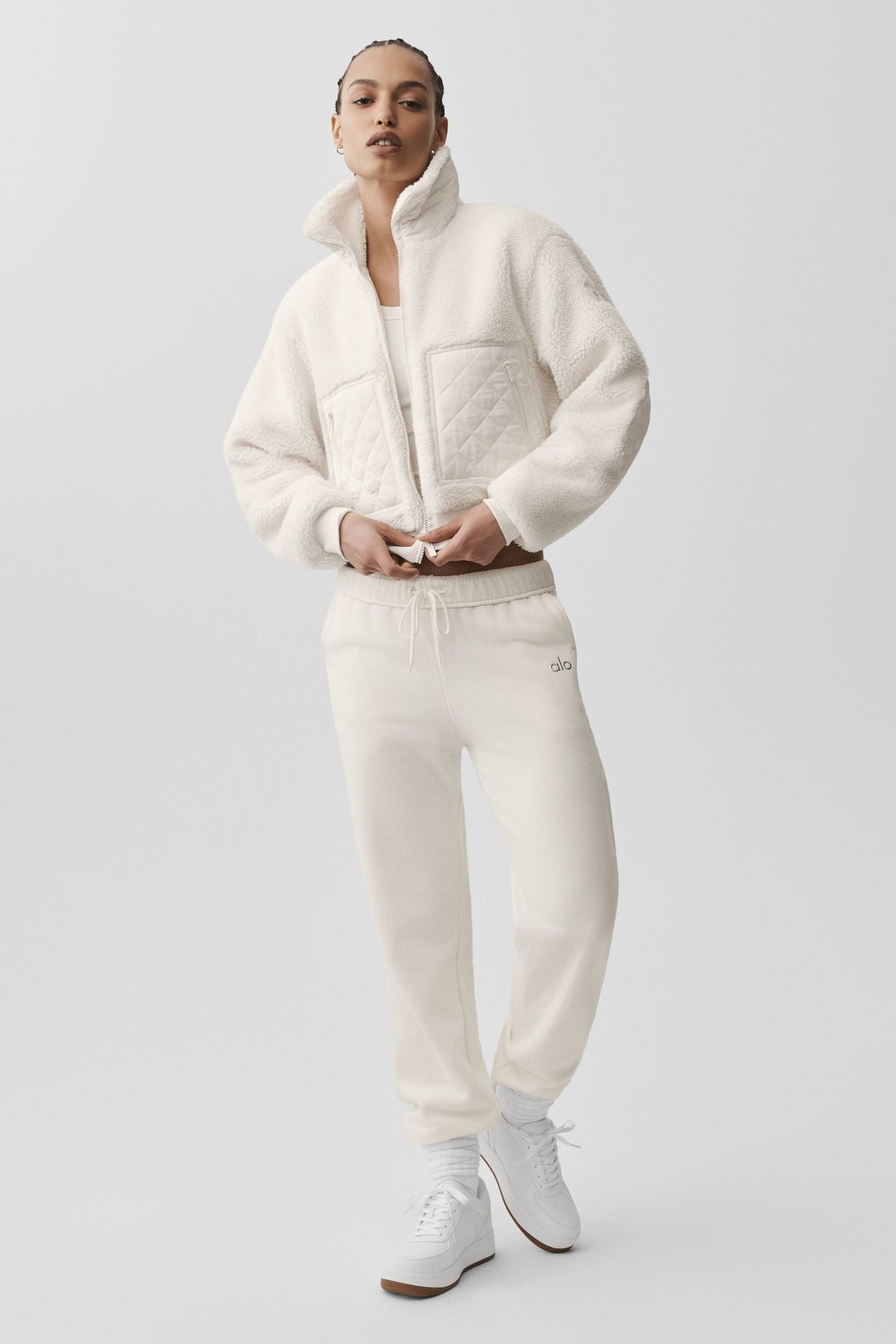 Blouson aviateur Sherpa Edge - Ivoire