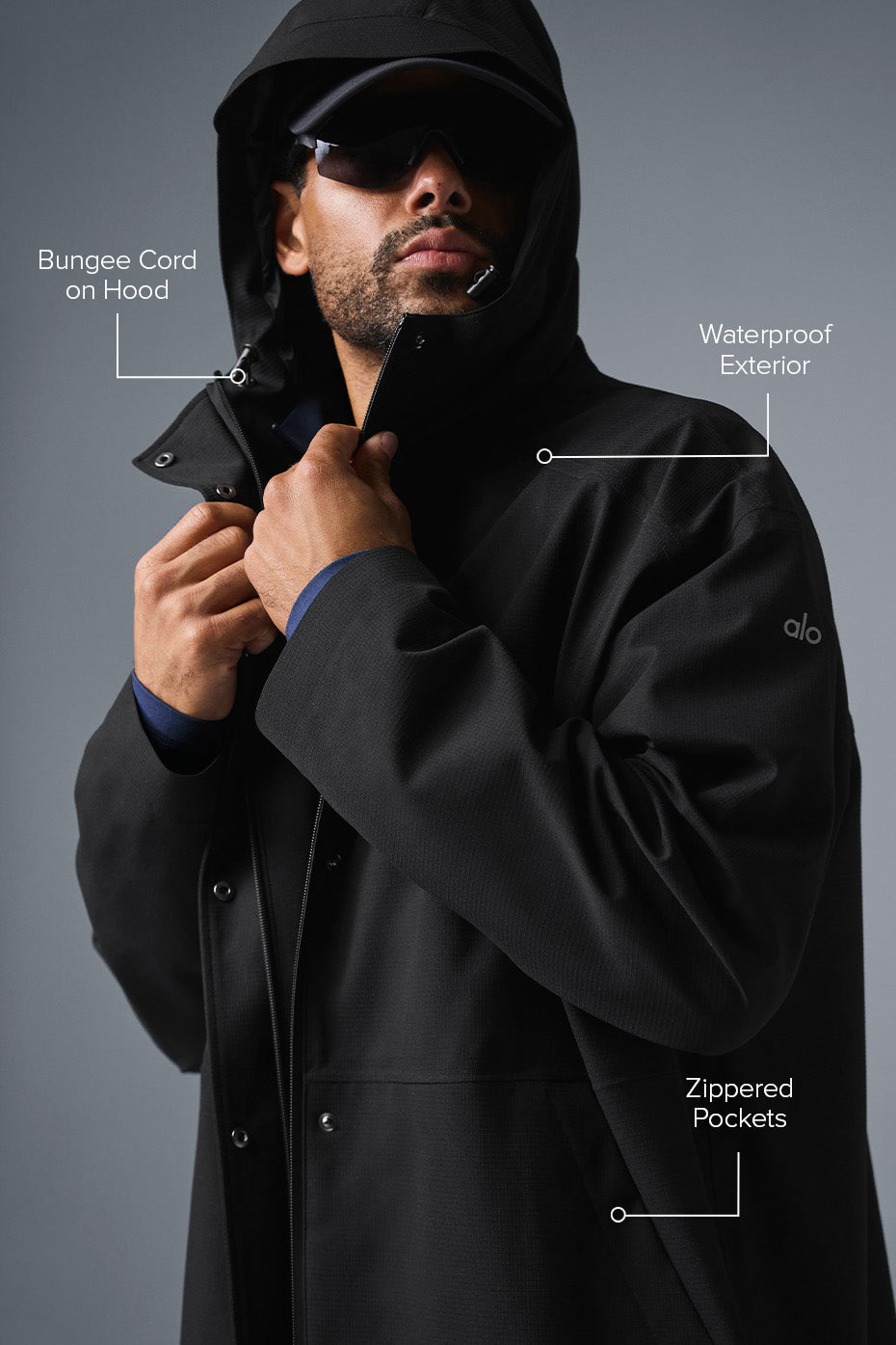 Manteau long Rain Or Shine - Noir