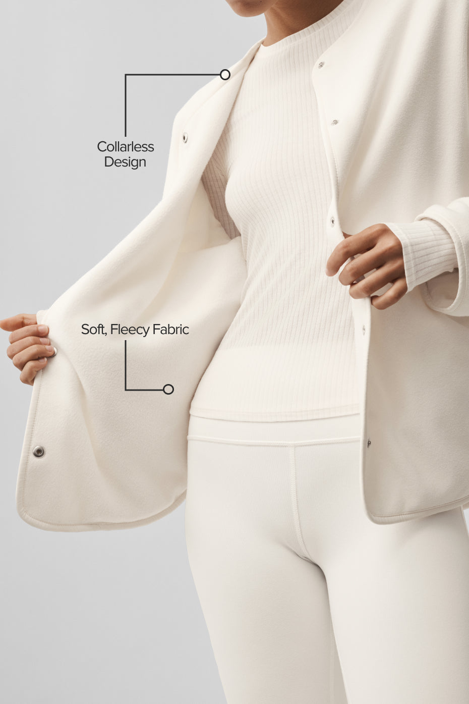 Veste Take Note en polaire - Ivoire