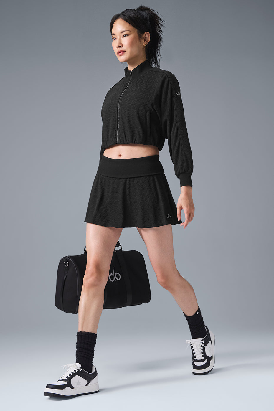 Veste courte entièrement zippée Doubles Only - Noir