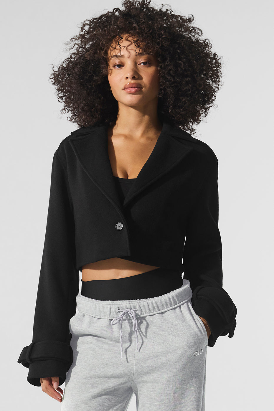 Trench court Metro en laine - Noir