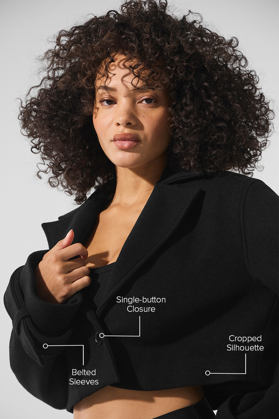 Trench court Metro en laine - Noir