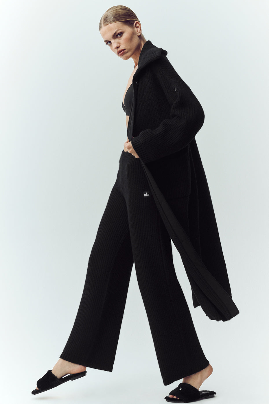 Cardigan long Northstar en cachemire - Noir