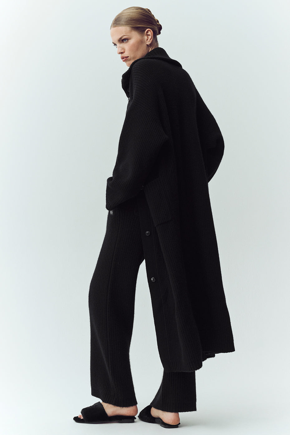 Cardigan long Northstar en cachemire - Noir