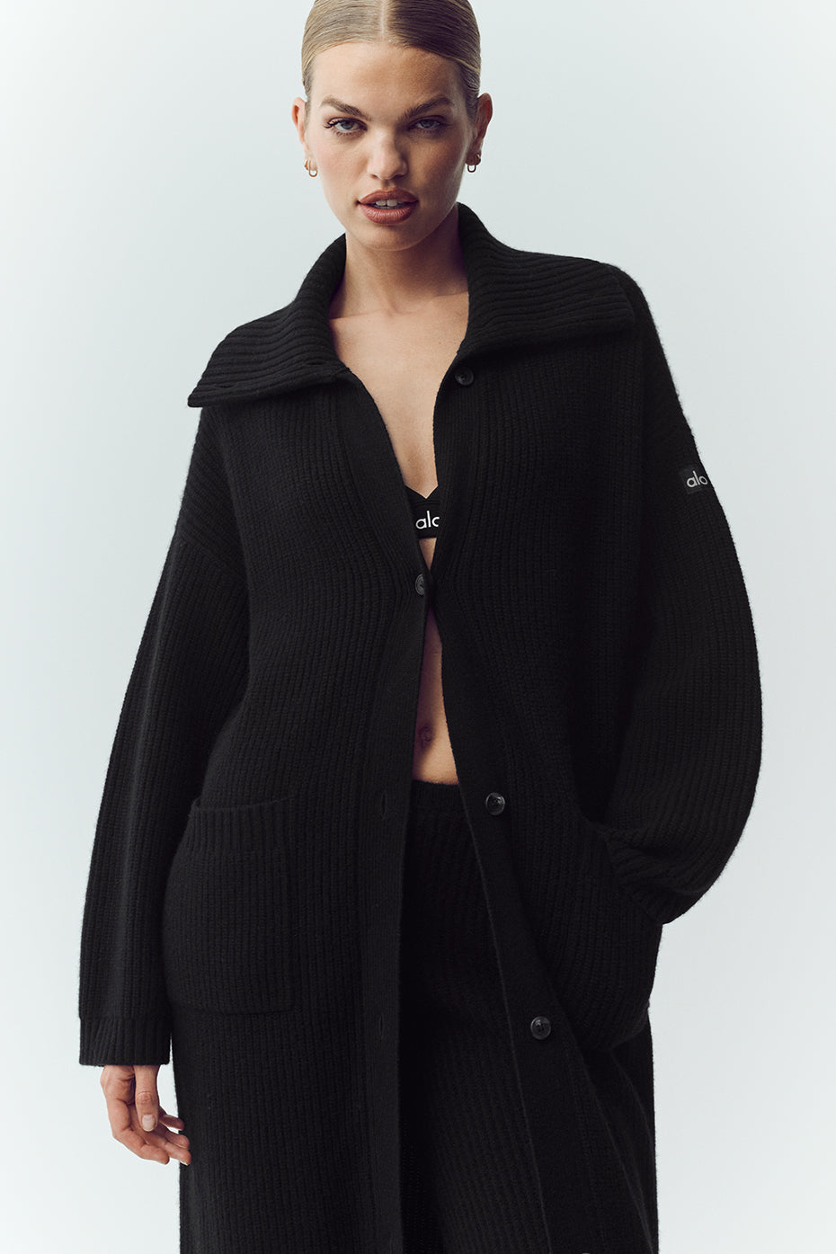 Cardigan long Northstar en cachemire - Noir