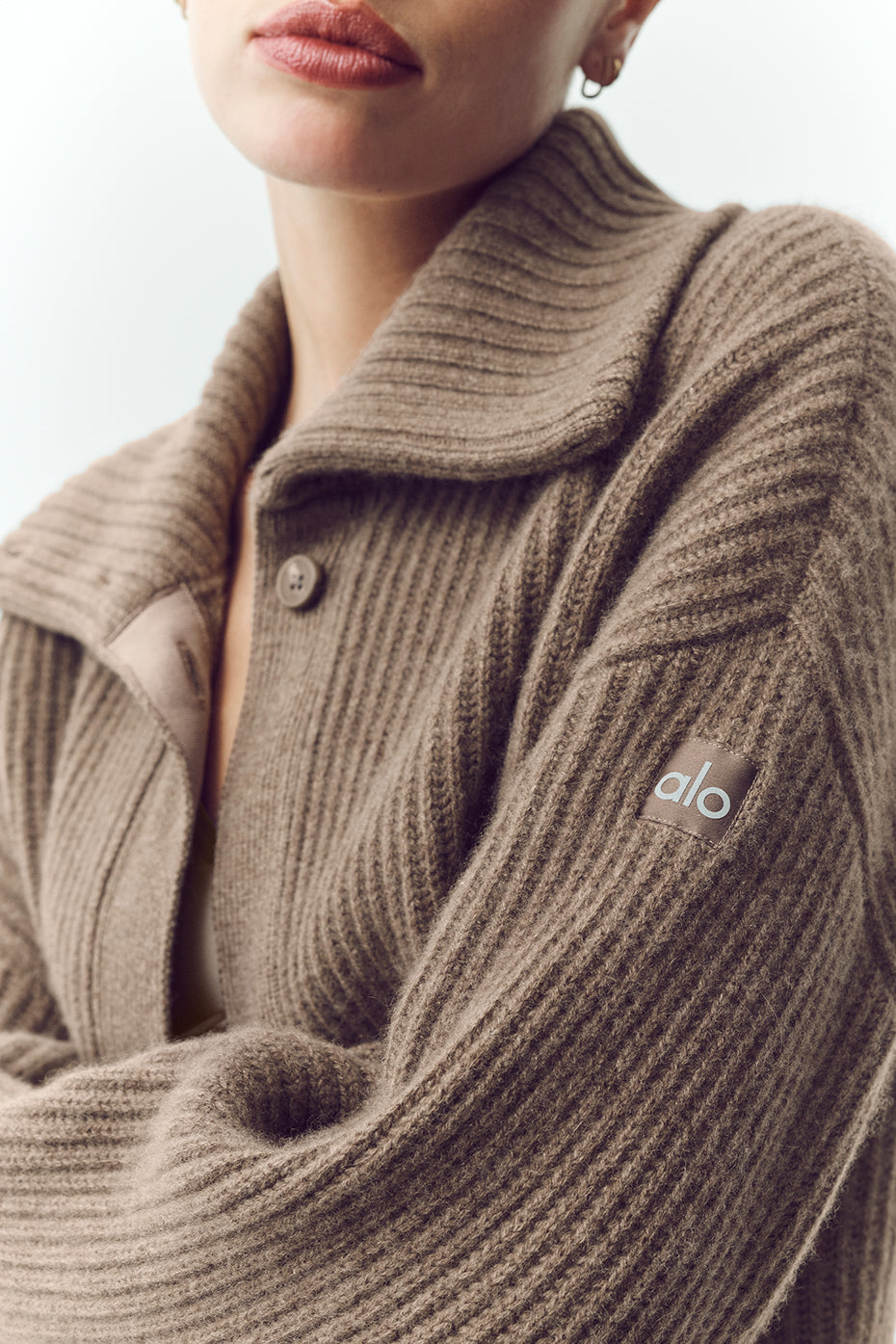 Cardigan long Northstar en cachemire - Cacao alpin chiné