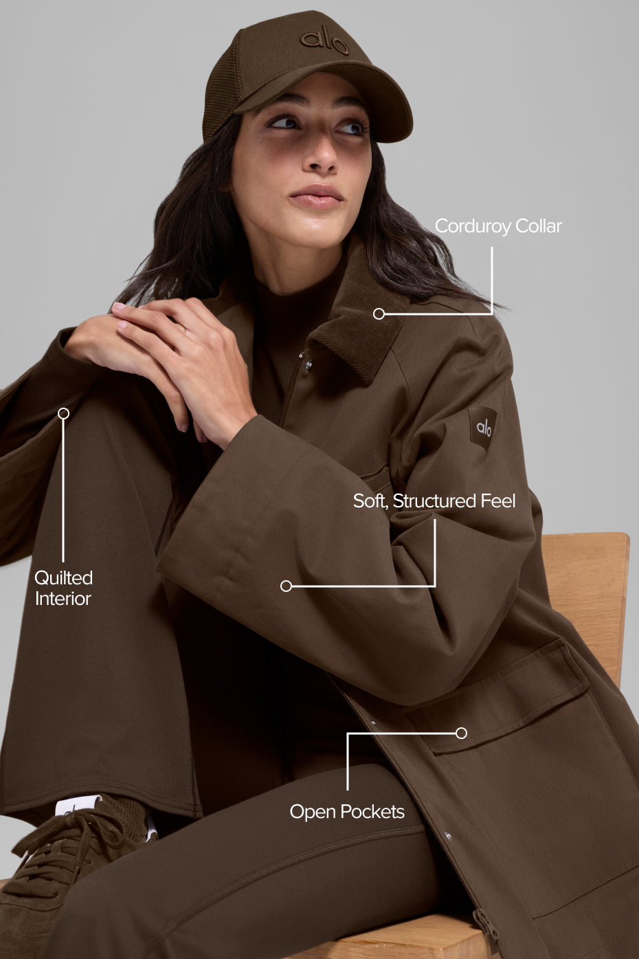 Veste de travail en sergé - Espresso