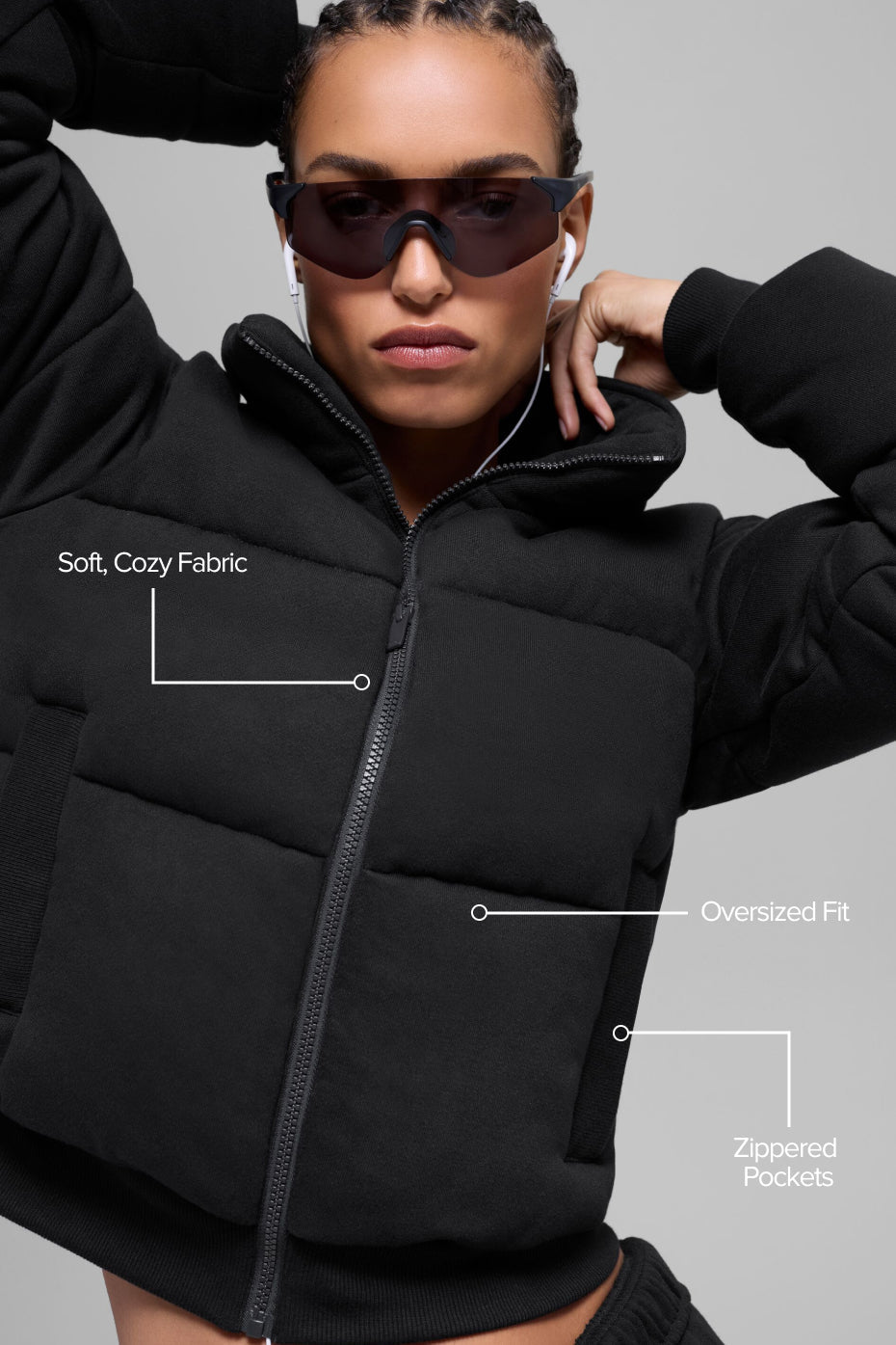 Sweat doudoune - Noir