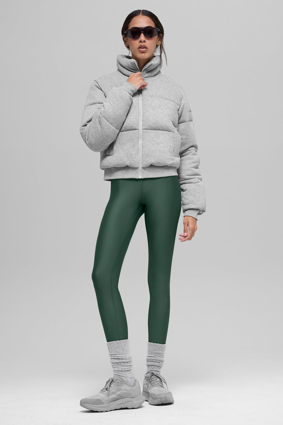 Sweat doudoune - Gris chiné sport