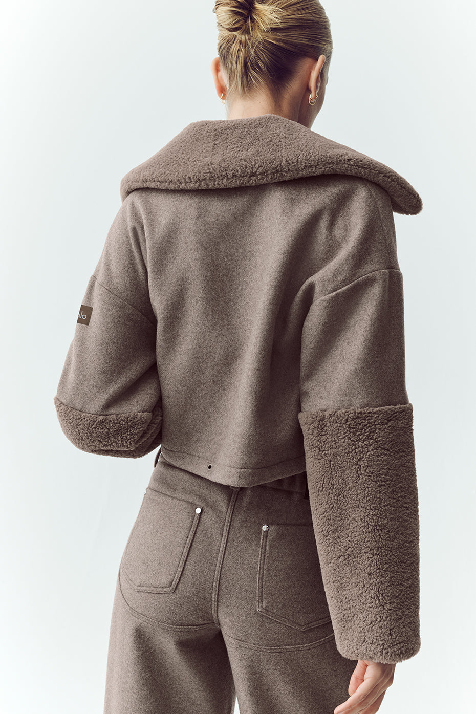 Blouson aviateur Nightfall en laine mélangée - Cacao alpin chiné