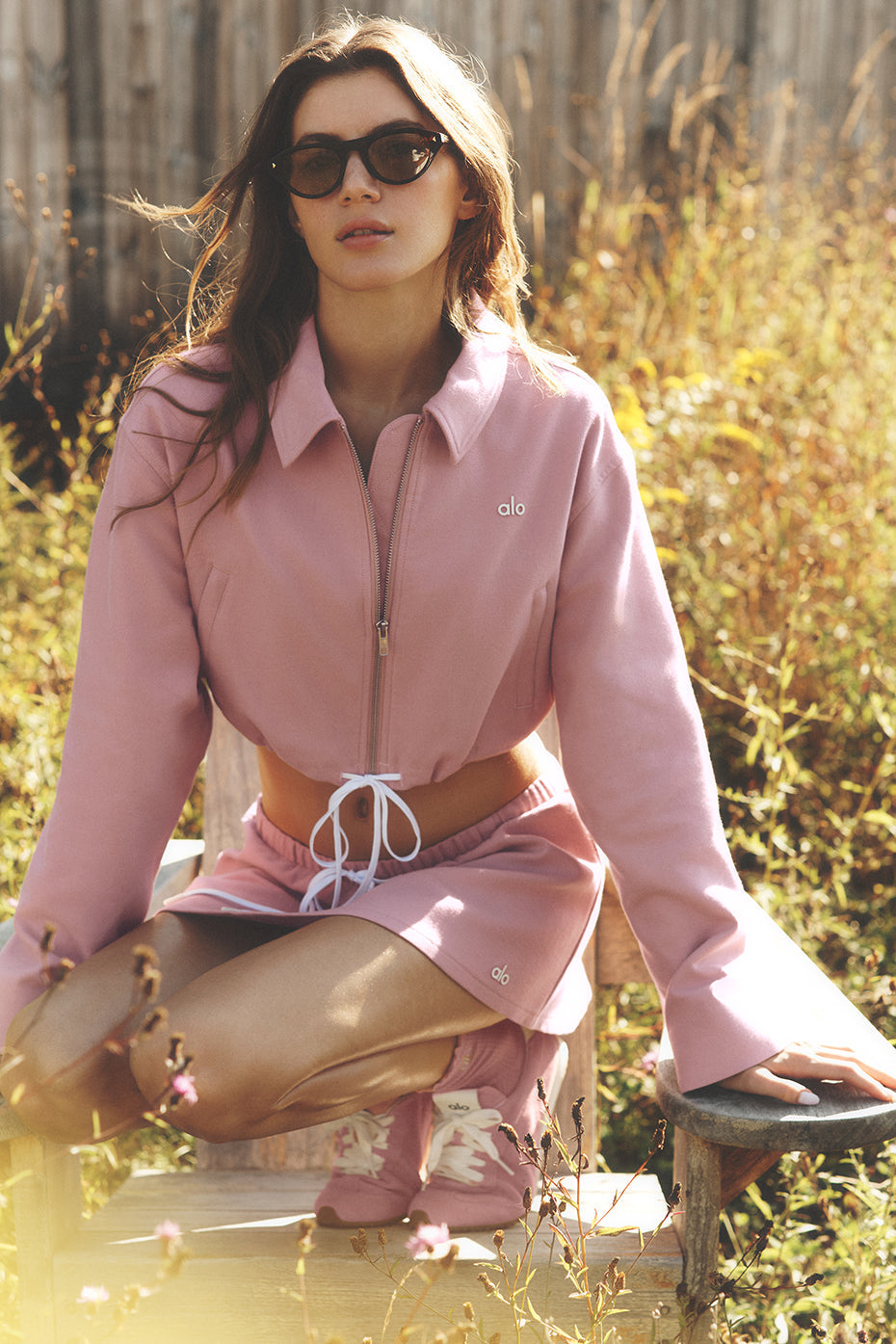 Veste courte entièrement zippée Fan Favorite - Rose vintage