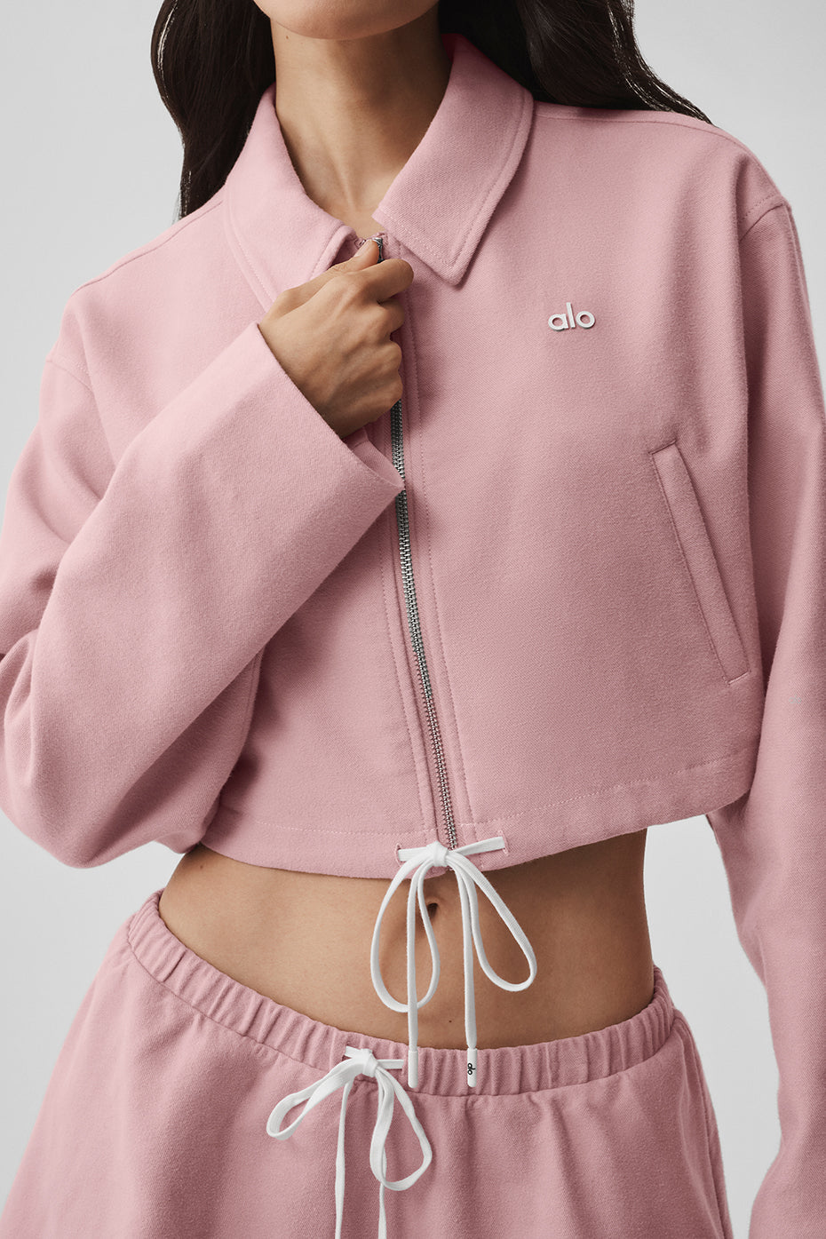 Veste courte entièrement zippée Fan Favorite - Rose vintage