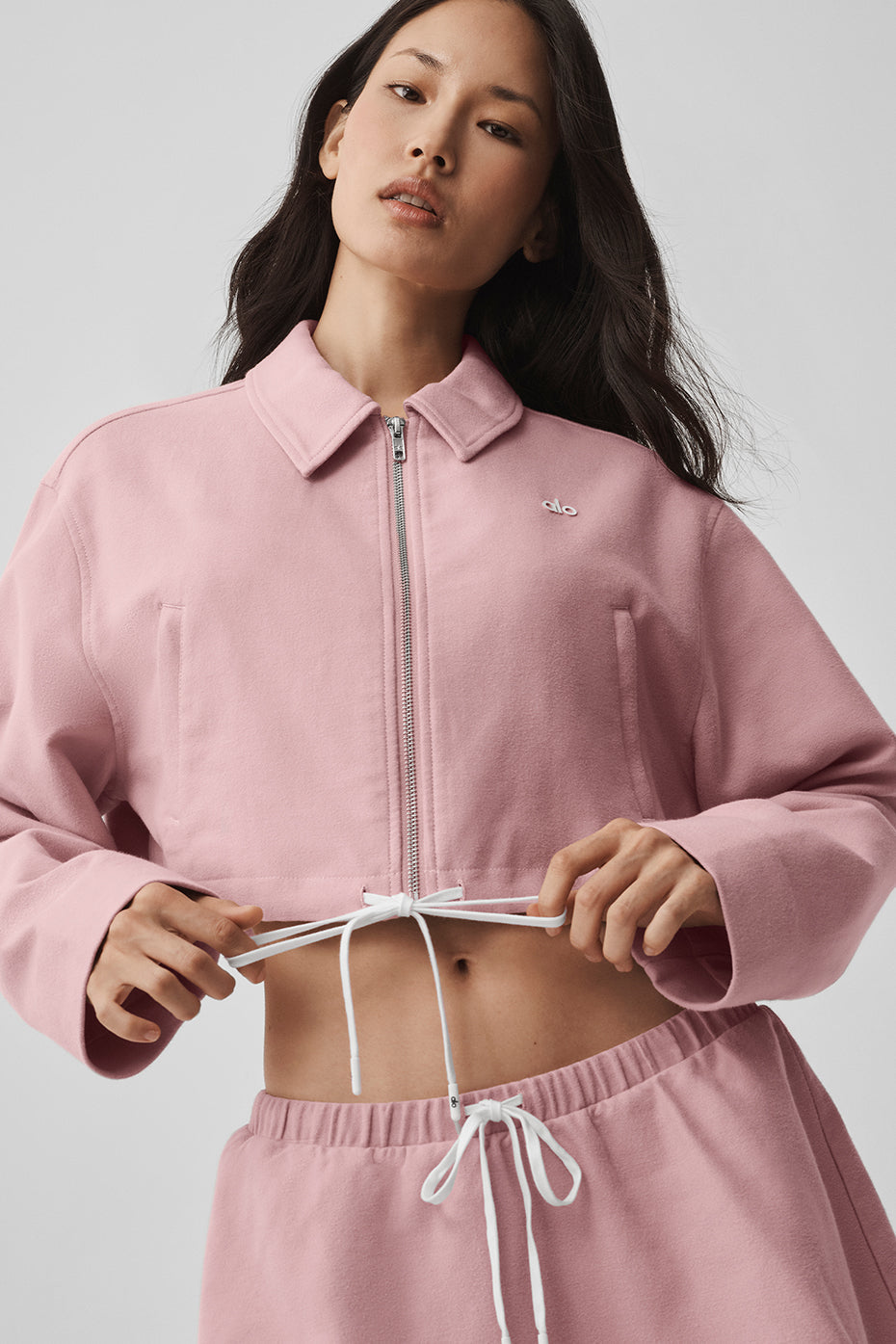 Veste courte entièrement zippée Fan Favorite - Rose vintage