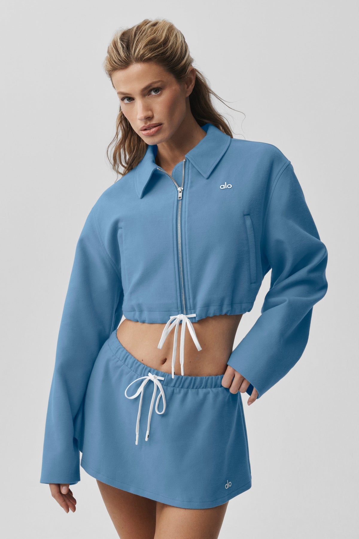 Veste courte entièrement zippée Fan Favorite - Bleu Californie