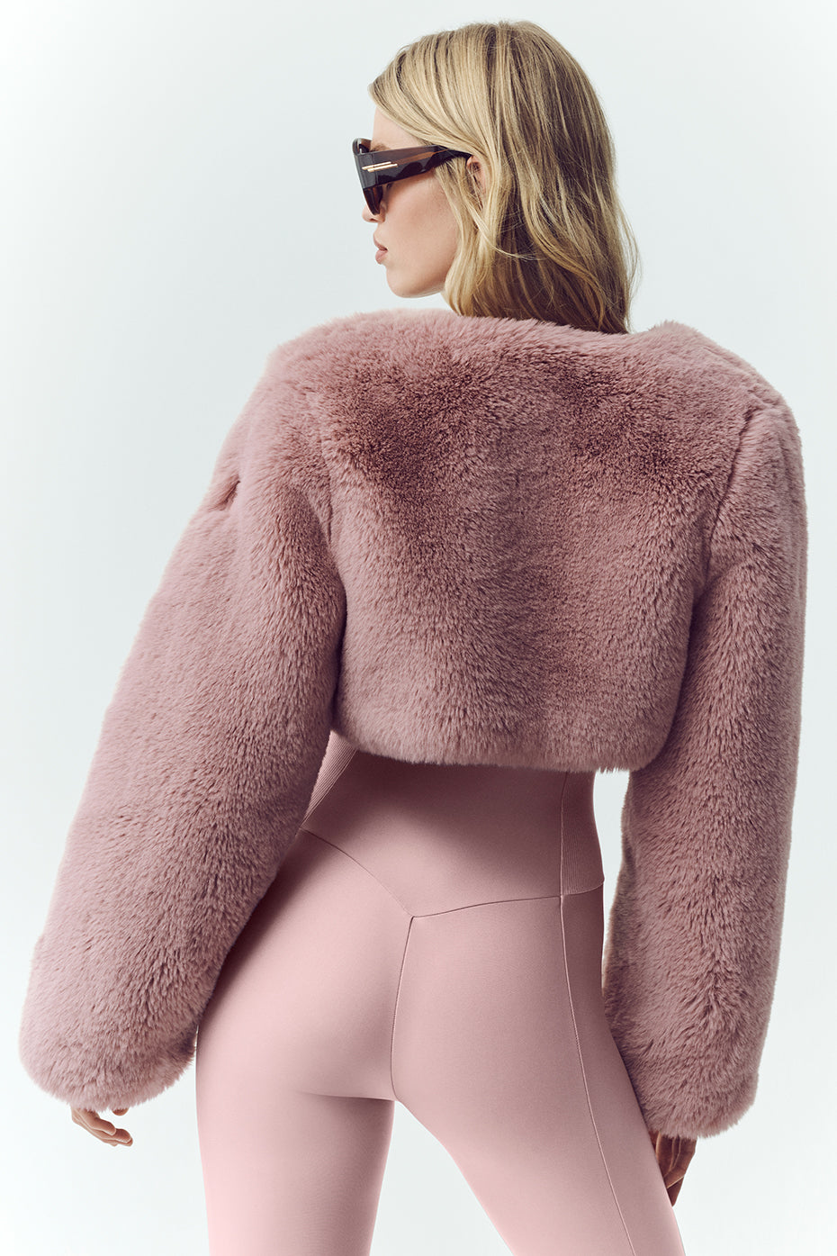 Veste courte Chic en fausse fourrure - Champagne rosé