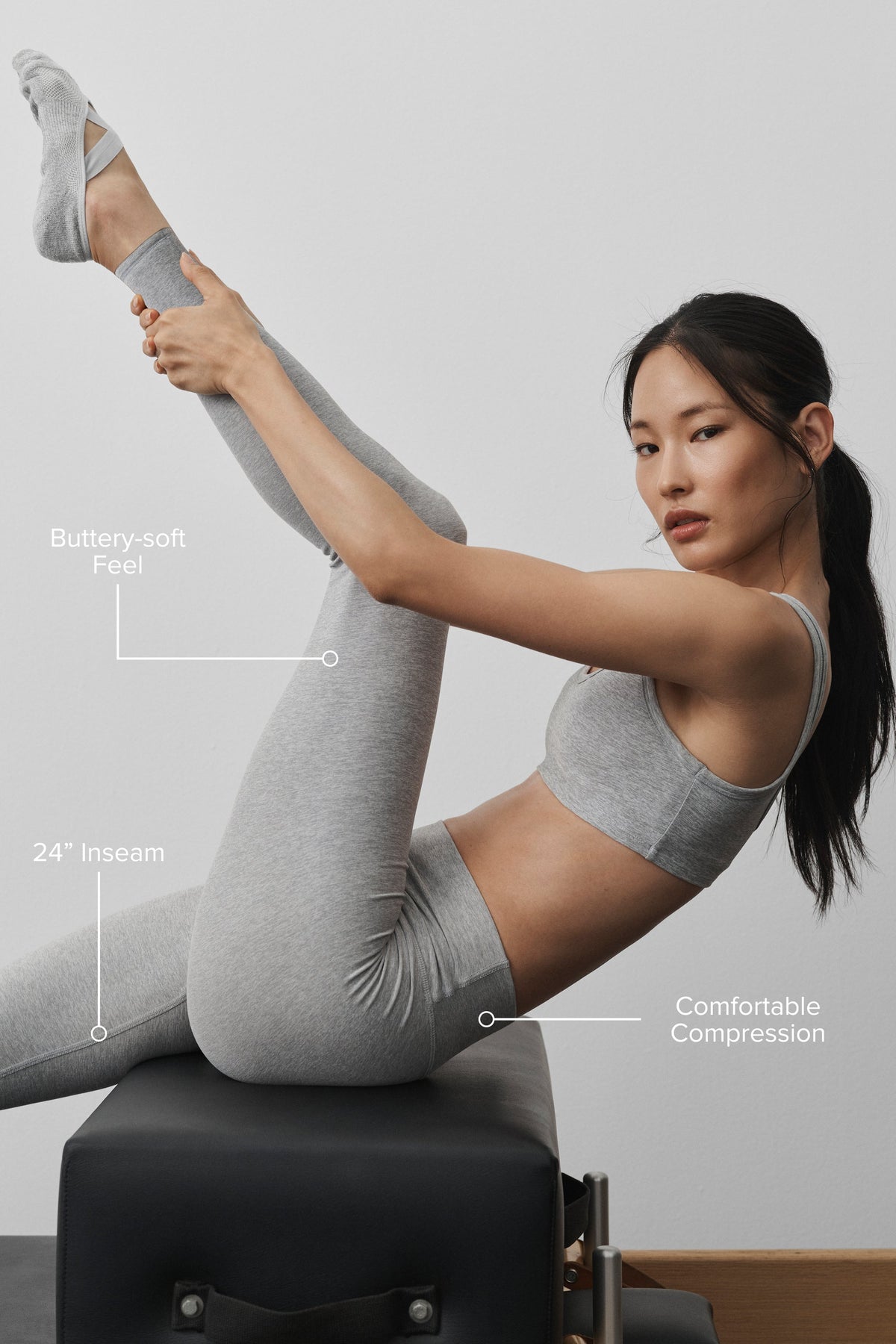 Legging 7/8 taille haute Alosoft Highlight - Chiné sport vintage