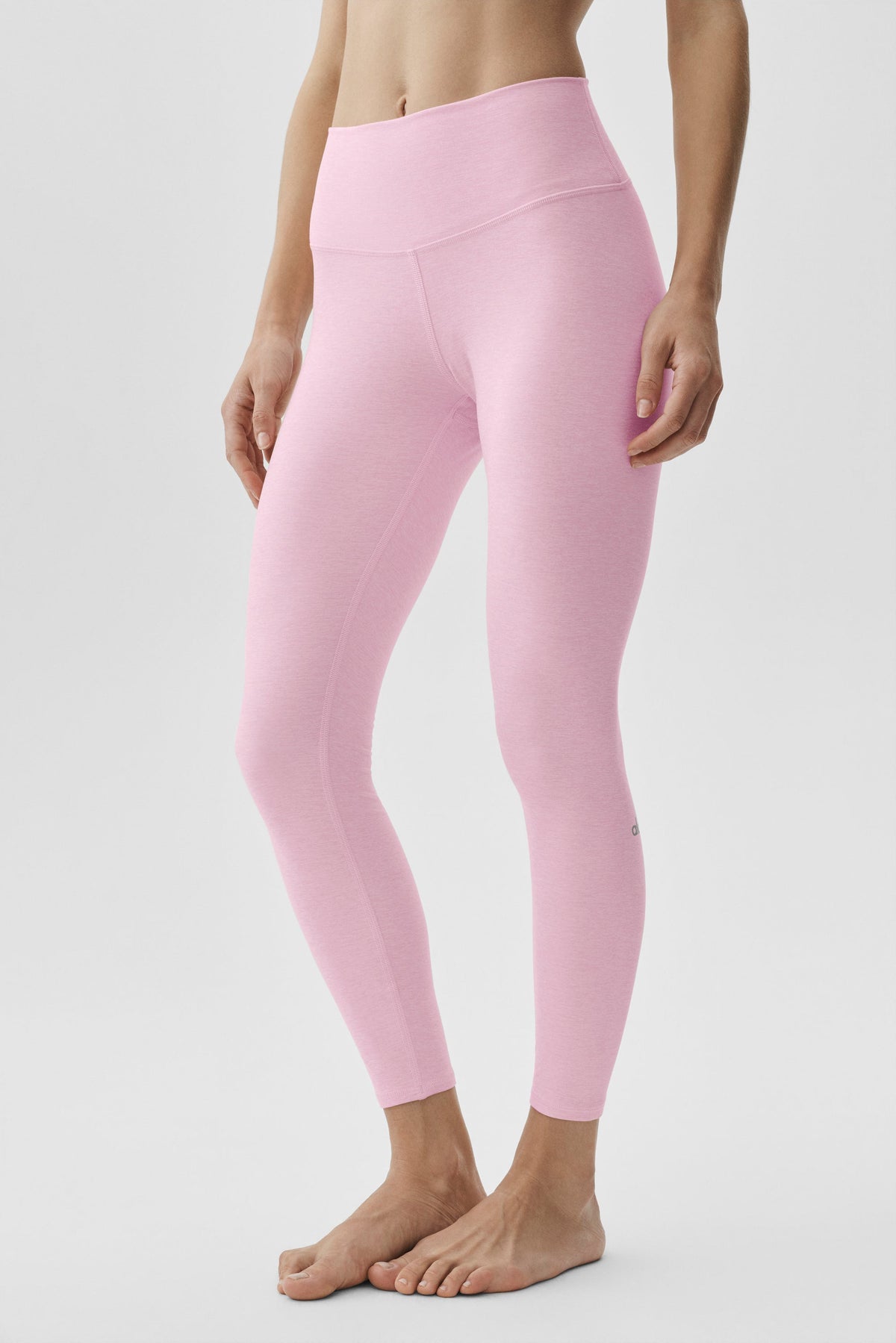 Legging 7/8 taille haute Alosoft Highlight - Rose guimauve chiné