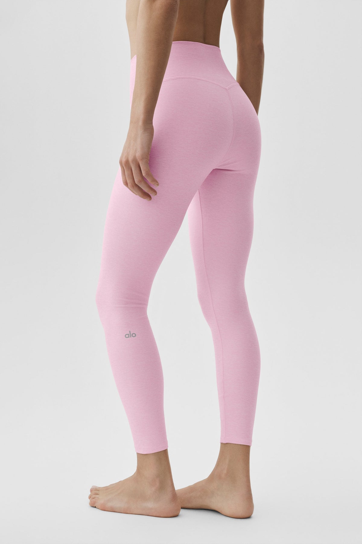 Legging 7/8 taille haute Alosoft Highlight - Rose guimauve chiné