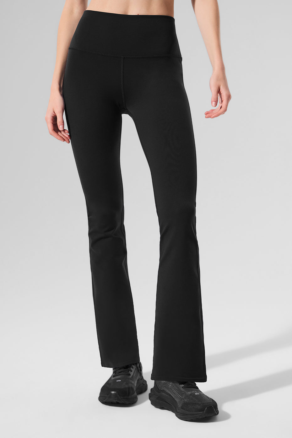 Legging taille haute Airbrush à coupe évasée (court) - Noir