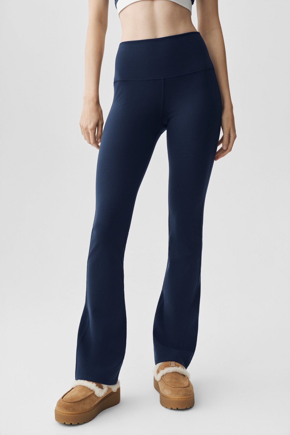 Legging taille haute Airbrush à coupe évasée (court) - Bleu marine