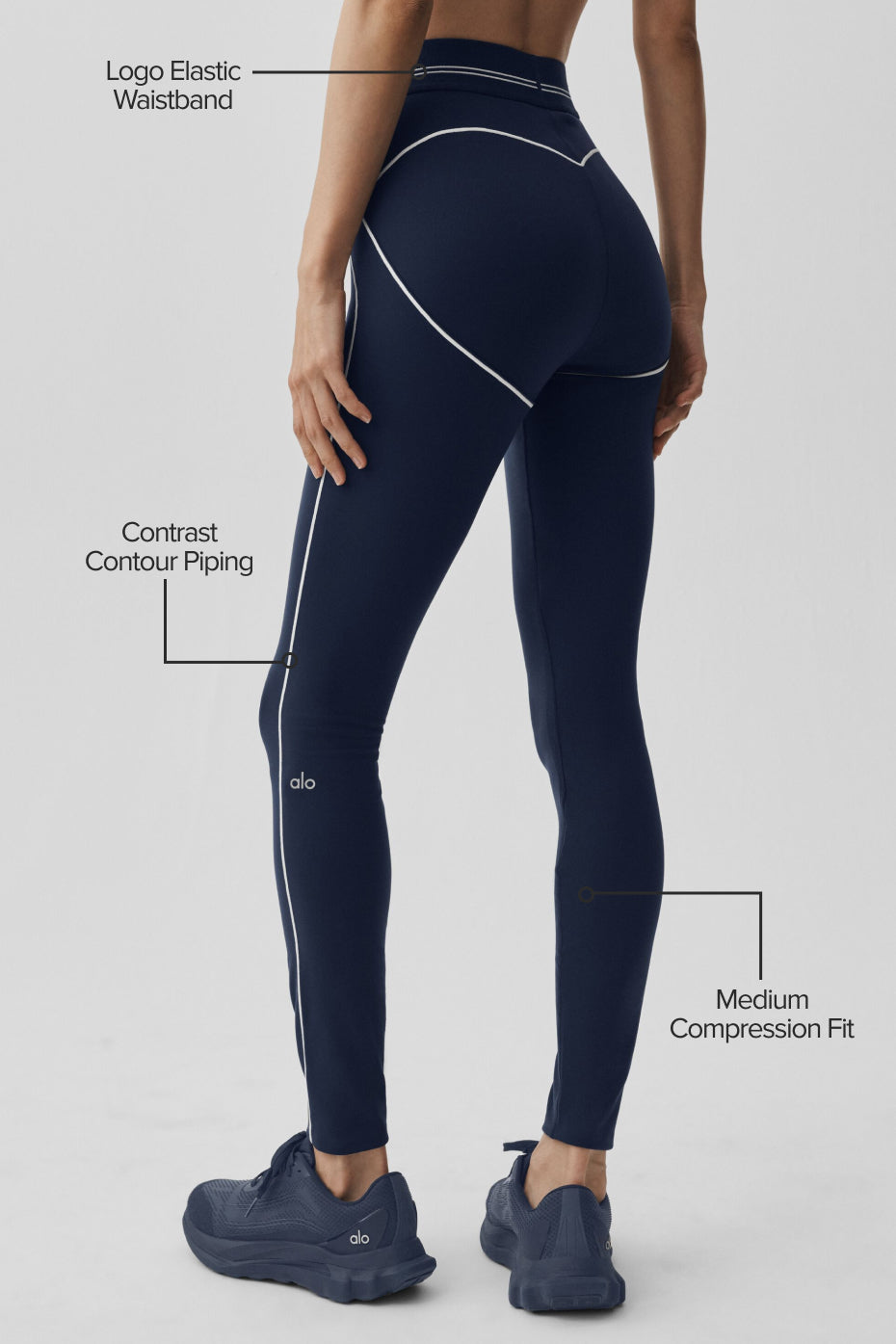 Legging taille haute Airbrush Heart Throb - Bleu marine/Blanc