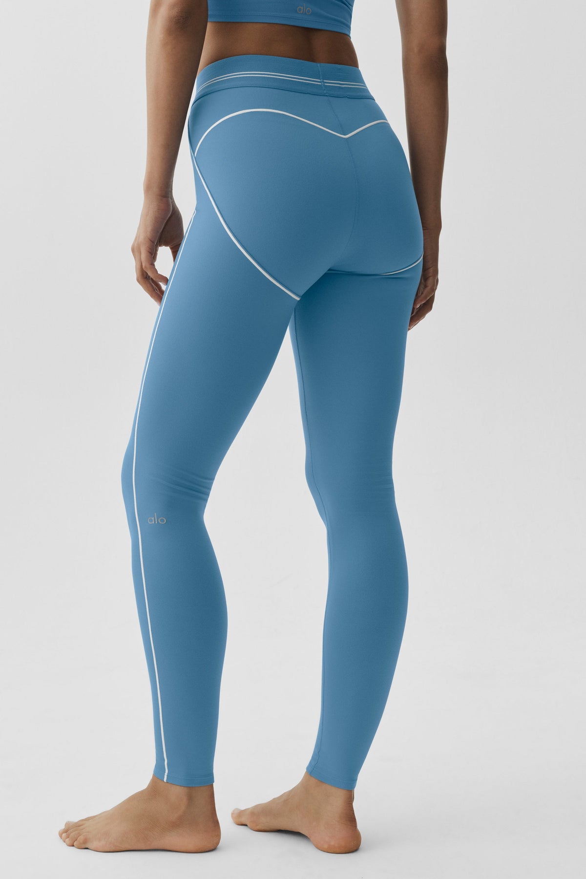 Legging taille haute Airbrush Heart Throb - Bleu Californie/Blanc