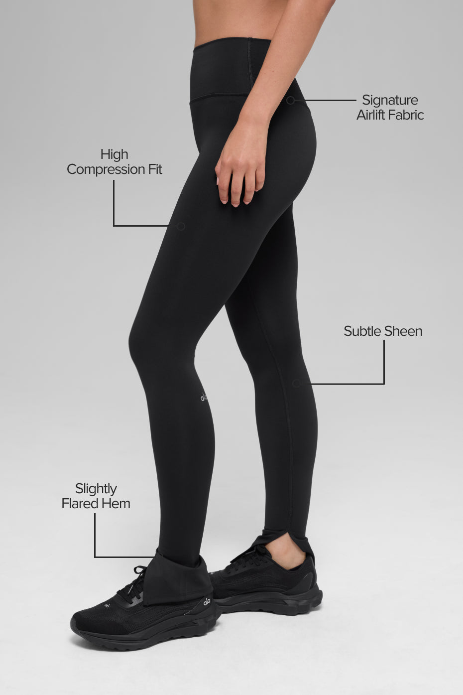 Legging taille haute allongé Airlift - Noir