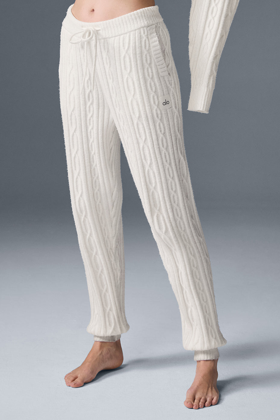 Pantalon Winter Bliss en maille torsadée - Ivoire