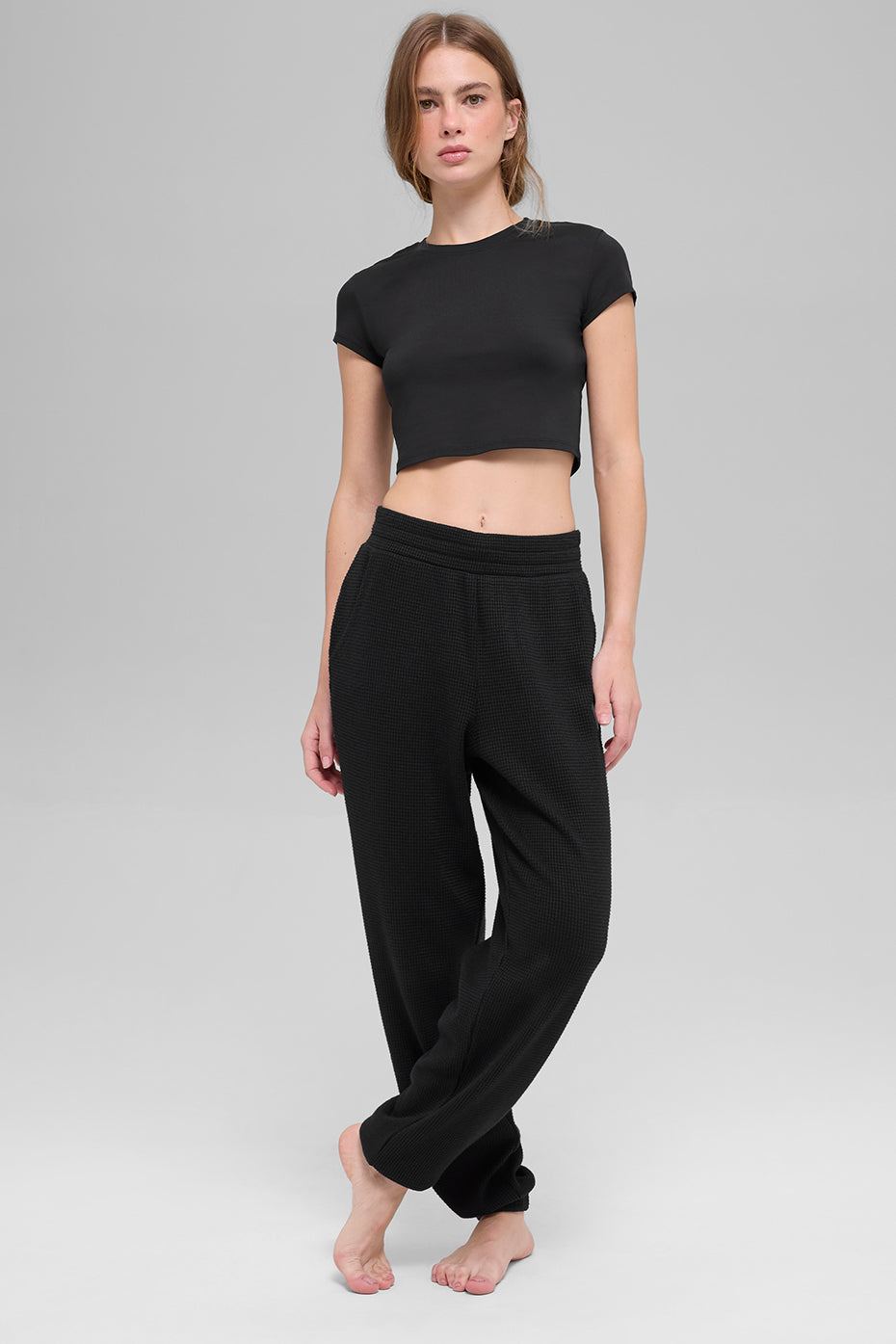 Pantalon de jogging Weekend Escape en maille gaufrée - Noir