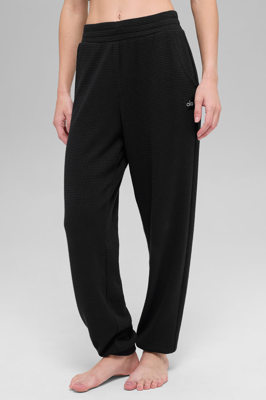 Pantalon de jogging Weekend Escape en maille gaufrée - Noir