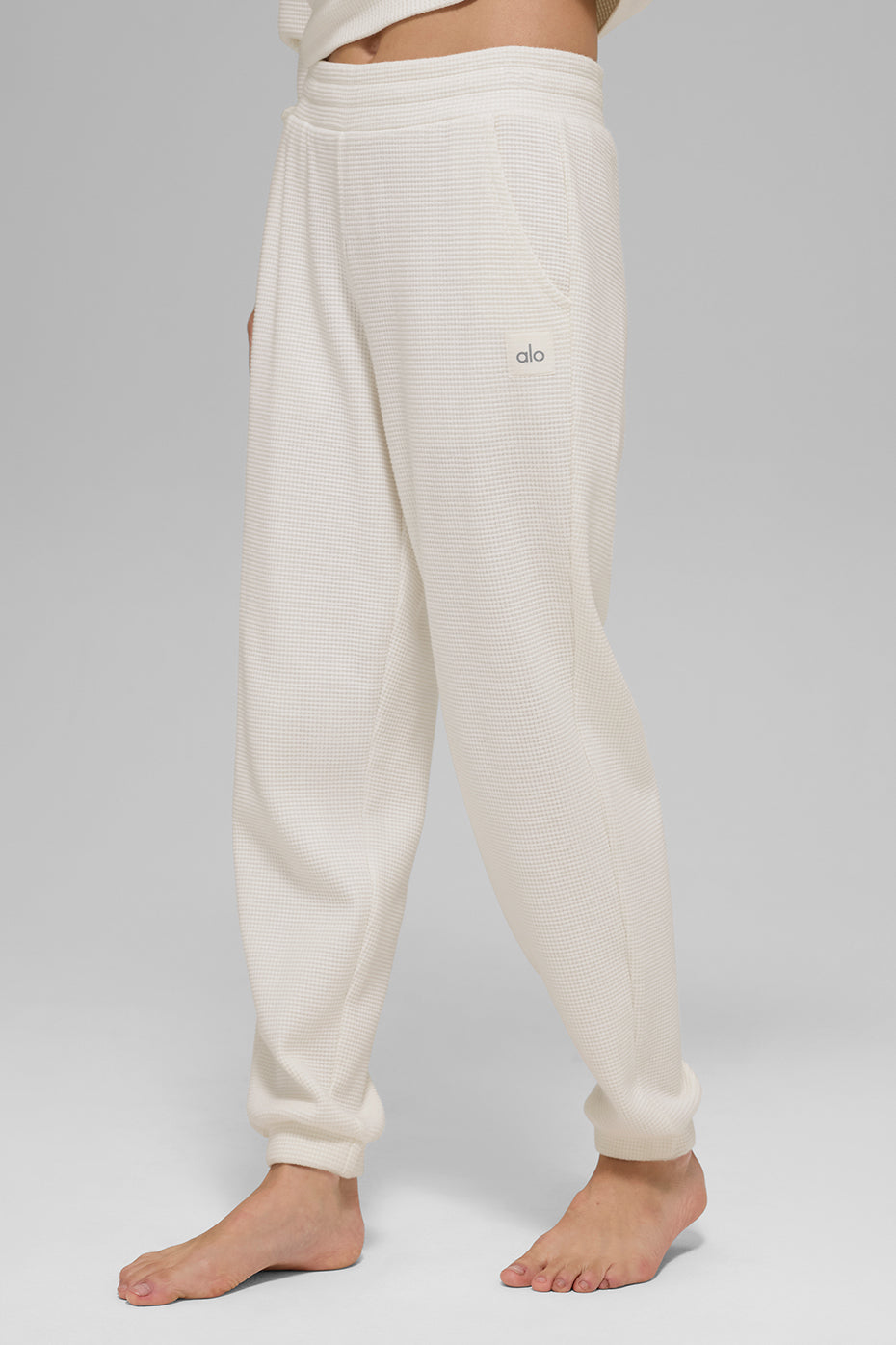Pantalon de jogging Weekend Escape en maille gaufrée - Ivoire