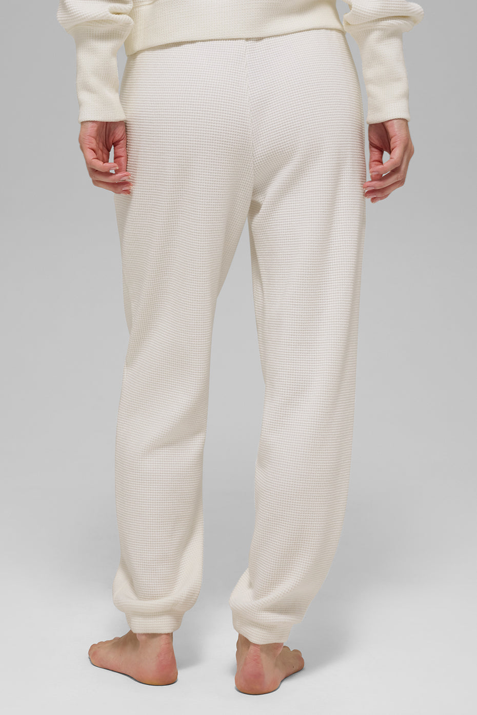 Pantalon de jogging Weekend Escape en maille gaufrée - Ivoire