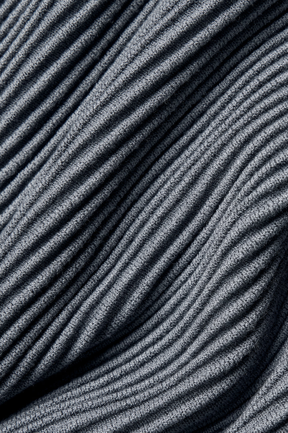 Pantalon évasé taille haute en maille denim - Gris acier/Anthracite