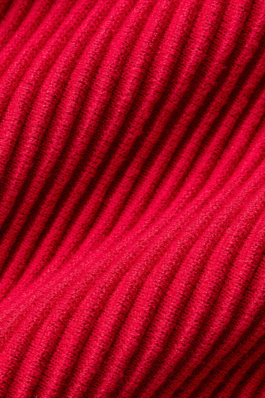Pantalon évasé taille haute en maille denim - Rouge intense/Rouge intense foncé