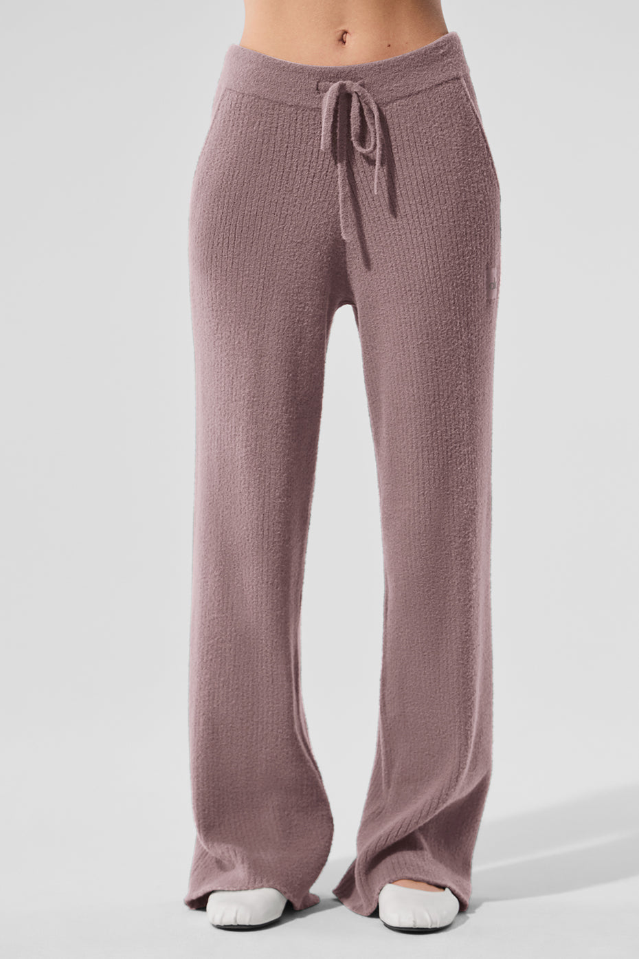 Pantalon large taille haute Snuggle Up en maille - Champignon
