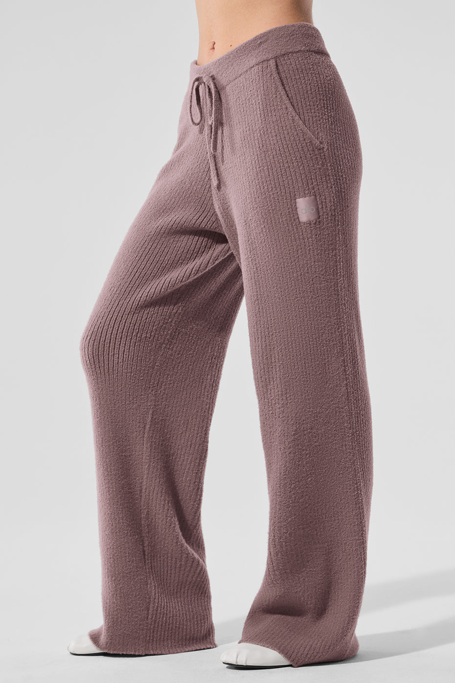 Pantalon large taille haute Snuggle Up en maille - Champignon
