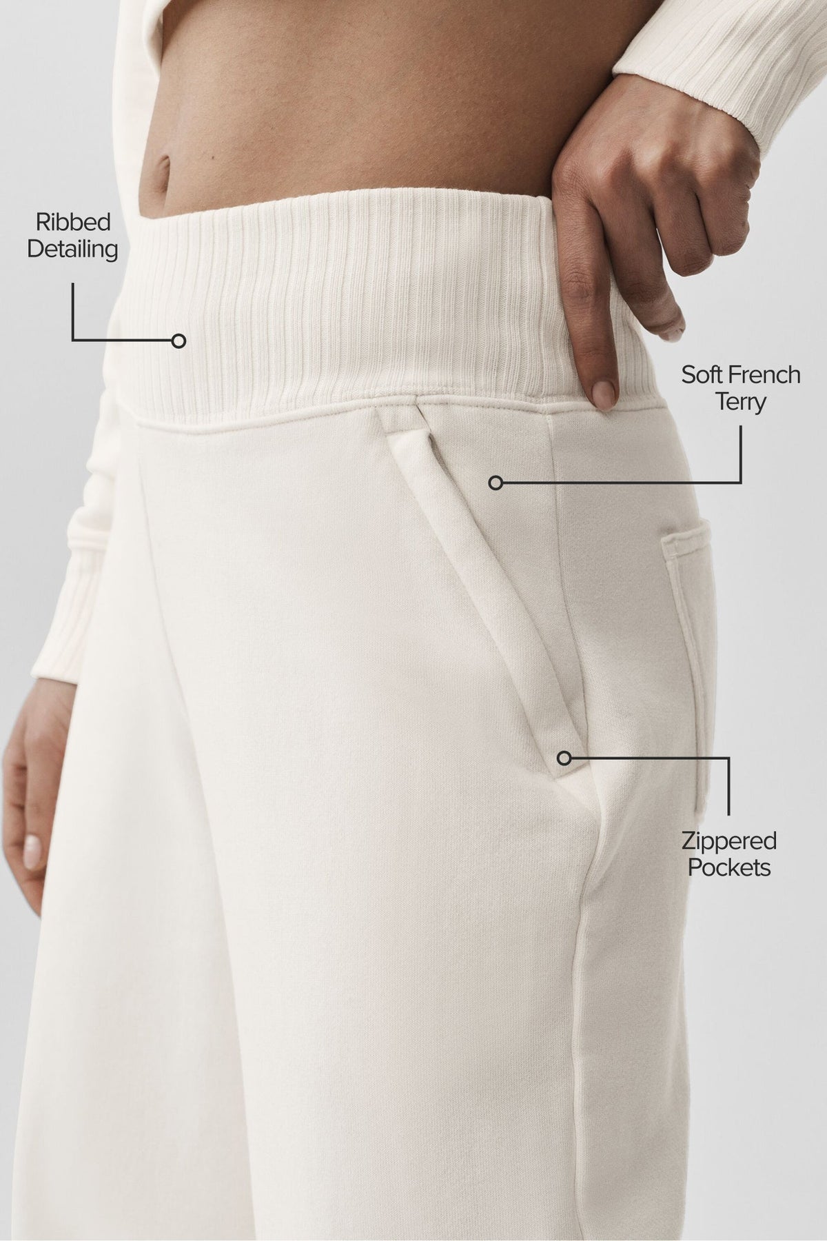 Pantalon de jogging large Serenity - Ivoire