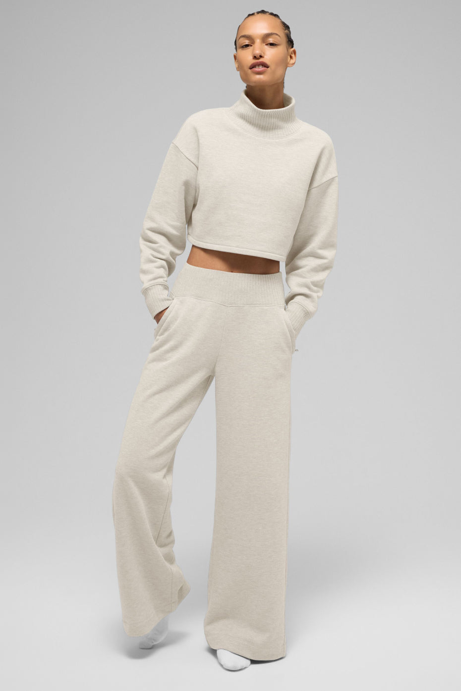 Pantalon de jogging large Serenity - Flocons d’avoine chiné