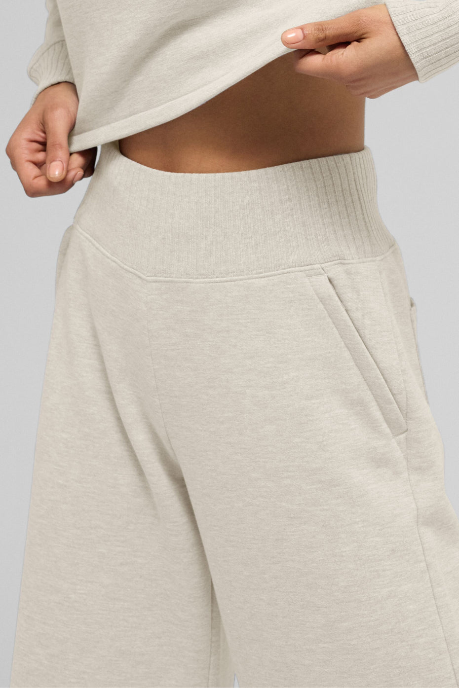 Pantalon de jogging large Serenity - Flocons d’avoine chiné
