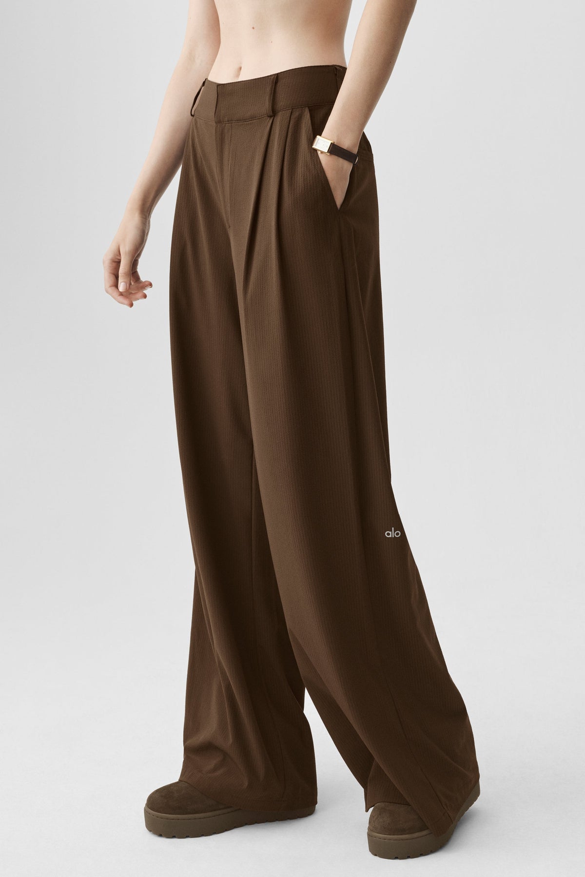 Pantalon taille haute Dreamscape (court) - Espresso