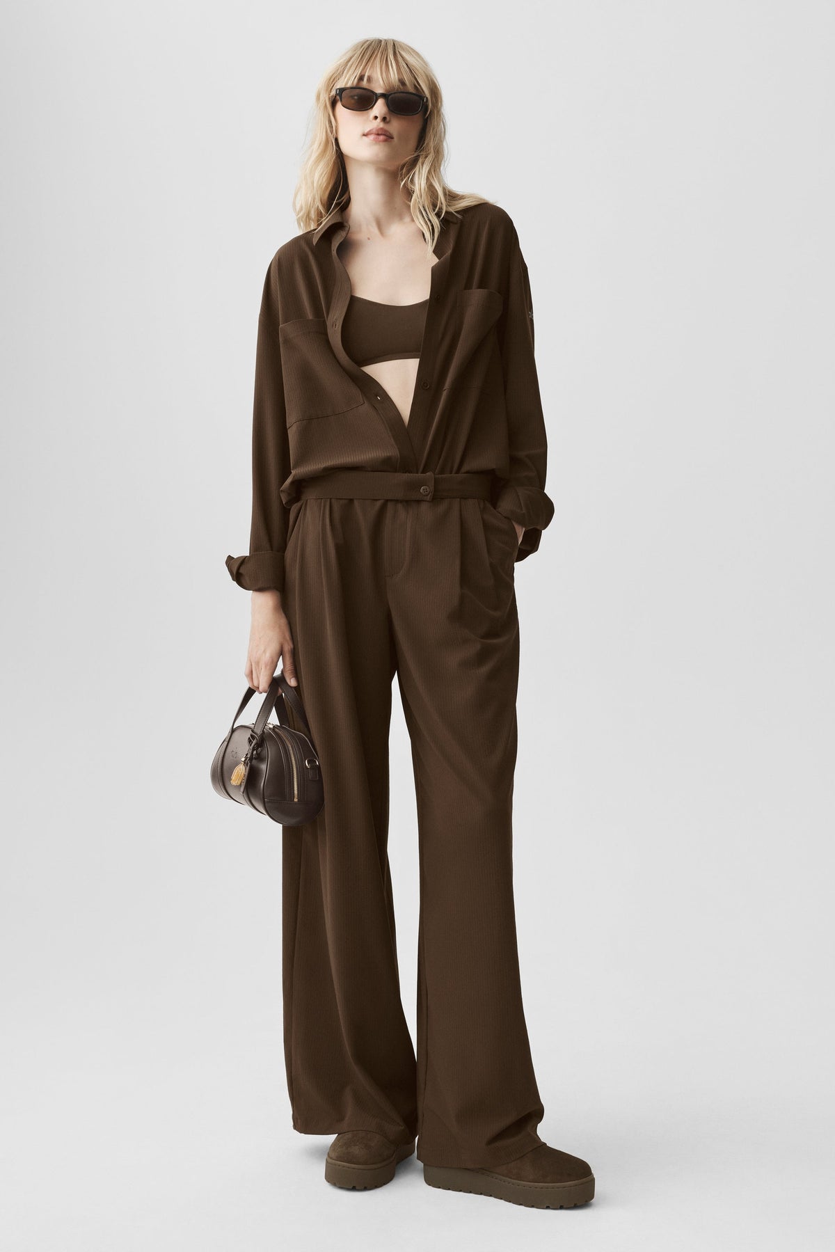 Pantalon taille haute Dreamscape (court) - Espresso
