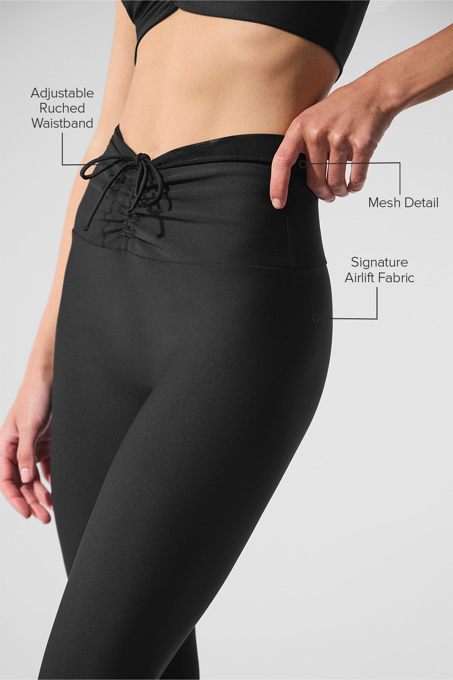 Legging taille haute Airlift Divine en résille - Noir